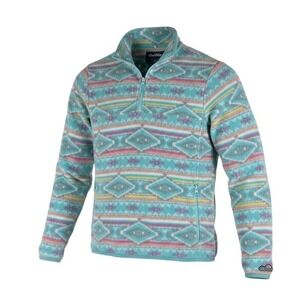 Chubbies Flame Commander Sweater Mens M Fleece 1/4 Zip Southwestern Aztec Teal